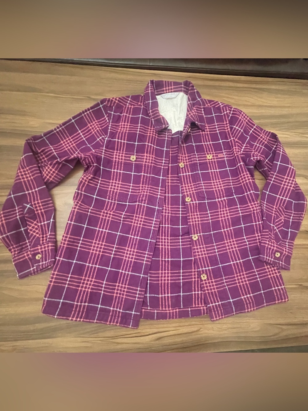 Stio Women's Hutkeeper Flannel / Shaket in Violet Twilight Plaid L
